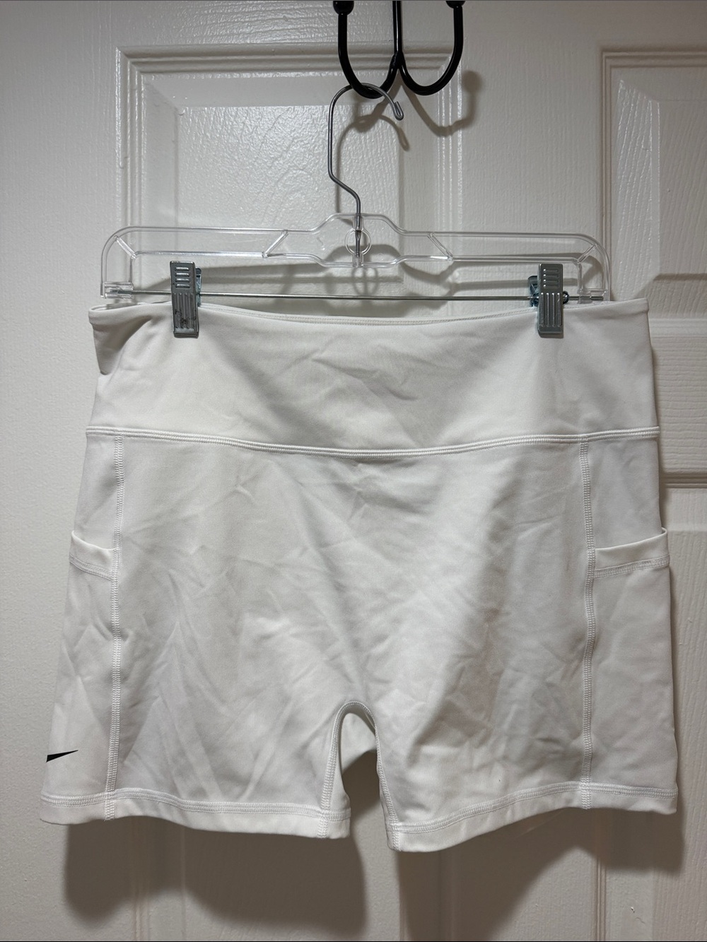 Nike White Athletic Shorts with Side Pockets